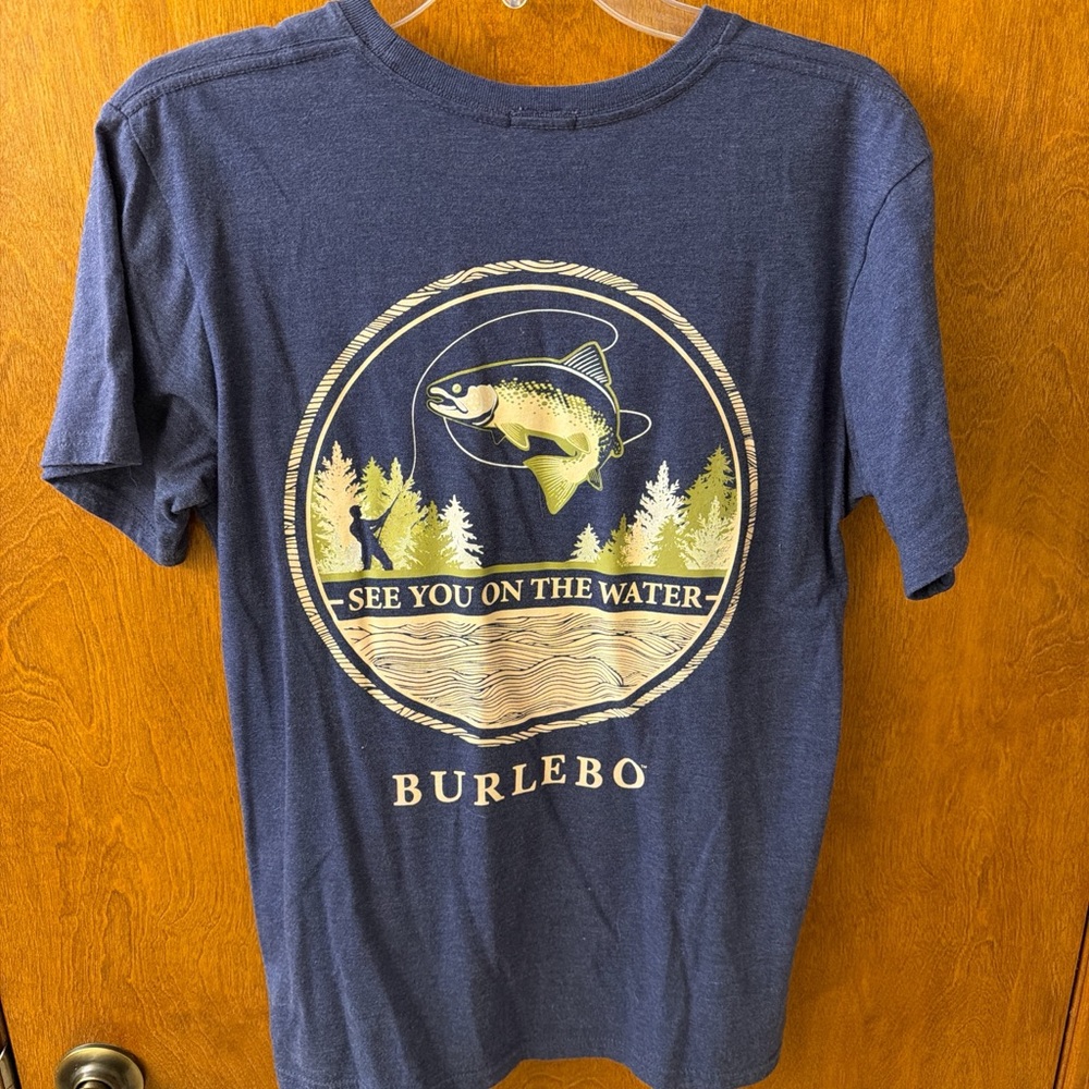 BURLEBO Navy Graphic Tee with Nature Design